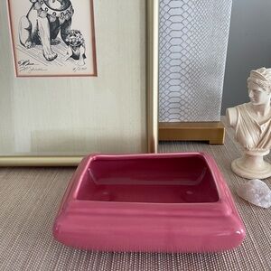 Vintage rectangle planter, mauve dark pink